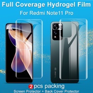 Imak Redmi Note 11 Pro Plus 5G Full Cover Screen Protector Redmi Note11 Pro Ultra thin Soft Clear Rear Back Hydrogel Film