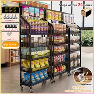 Store Rack 5 Layer Rak Kedai Runcit Display Rack Cashier Shelf Supermarket Shelf with Wheels