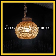 KAYU Aesthetic Hanging Lampshade Model A Woven Bamboo Minimalist Room Decoration Cafe Resto Resort V