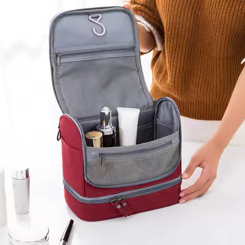 Dry Wet Necessaries Women Necessaries Make Up Case Wash Toiletry Bag Hanging Make Up Bag Oxford Trav