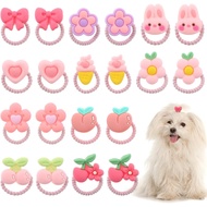 20 Pcs Riben Rambut Anjing dengan Gelang Getah, Riben Anjing Comel, Ikatan Rambut Mini Secara Pukal,
