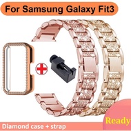 Bling Diamond case + Strap For Samsung Galaxy Fit 3 Strap Samrt Watch Diamond Samsung fit 3 Strap Bu