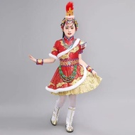 Tibetan Ethnic Zhuoma Style Stage Costume for Kids - Happiness Theme