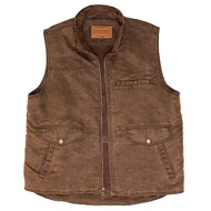 | Men's 8 Pocket Poly Canvas Western Utility Vest | Distressed Finish