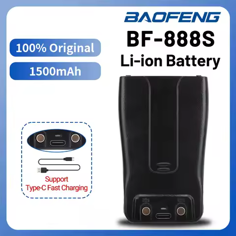 Baofeng Original BF-888S Li-ion Battery Type-C DC3.7V Li-ion Battery For BF-888S Pro 888S 777S 666S 