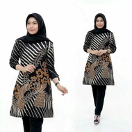 Tunik Batik Wanita Terbaru 2022 Seragam Kantor - Batik Buat Kerja Guru - Atasan Tunik Batik Wanita -