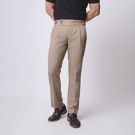 VENGOZ - Men's Formal Pants Classic Double Button Gurkha Pants Khaki