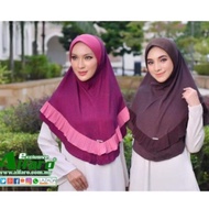 [Alfaro XXL Dagu] Tudung Sarung Denim Ruffle Saiz XXL Berdagu by Alfaro Exclusive