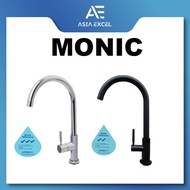 MONIC T-3D | T-3D-BK GOOSE NECK CHROME / MATT BLACK KITCHEN SINK TAP