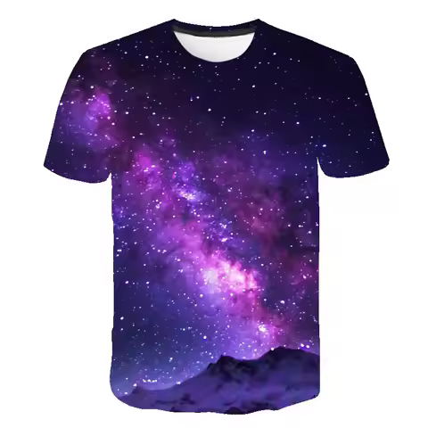 Galaxy Space 3D Print T-shirt Fashion Streetwear Men Woman O-Neck Casual T Shirts Summer Oversized H