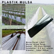 Plastik Mulsa Hitam Perak Lebar 300cm Tebal 0.8mm 1 Roll pertanian