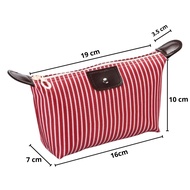 PTT Tas Pouch Kosmetik Makeup Alat Mandi Organizer Anti Air Motif Garis Kosmetik Pouch Garis Belang 