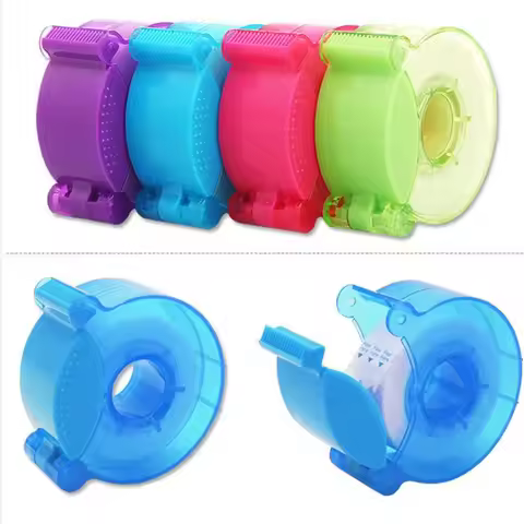 Cartoon Four Colors Adhesive Tape Dispenser Cutting Table Tape Seat Holder Organizer Cutter Statione