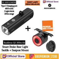 Rockbros Bright Front and Rear Bicycle Light Package Byle Light D1 400