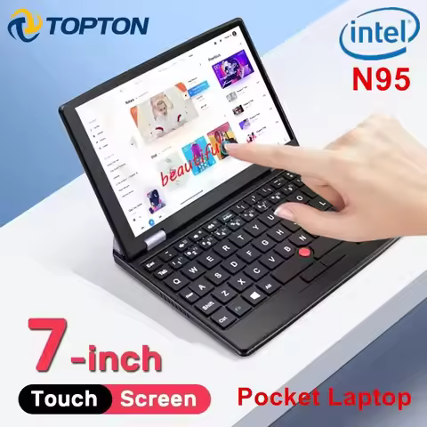 Topton Mini Pocket Laptop 7 Inch Touch Screen Alder Lake Intel N95 Computer Office Ultrabook 2.0MP W