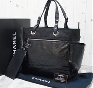 CHANEL 香奈兒 經典Paris-Biarritz系列 購物托特包 黑色含收納袋