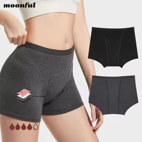 Menstrual Panties Woman Very Abundant Flow Menstrual Boxer Shorts High Waist Period Panties Cotton M