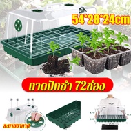 🌱72 หลุม🌱ถาดชำกิ่ง กล่องชำต้นไม้ กล่องเพาะกิ่งชำ ถาดเพาะชำ ถาดปักชำ ถาดเพาะเมล็ดมีฝาครอบ กล่องเพาะเม