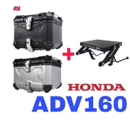 Monorack Adjustable RAPIDO Box Alloy 45L Aluminum Honda ADV160 ADV 160 Accessories Motor Besi Heavy 
