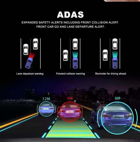 4K Dash Cam 4 Channel 360° Rearview Mirror Dashcam Front Left Right Rear ADAS Dash Camera for Cars T