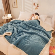 Embroidered Extra Thick Version Winter Blanket Fleece Pineapple Foreign Trade Blanket Quilted b Quil