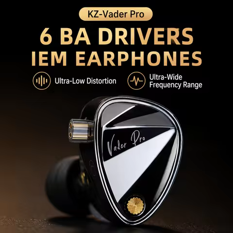Kz Vader Pro Hifi Bass In Ear Earphones 6-Driver Dynamic Iem Two Expetty Tuned Sound Profies Music H