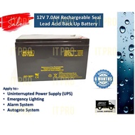 PRO🏠Genuine 12V 7.0ah Rechargeable battery Seal Acid for autogate, UPS, Backup battery