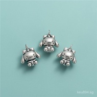 Material Pack Puppy3D Handmade Pendant Necklace Braided Rope Pure Silver Pendant S999Cartoon Bracele