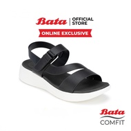 Online Exclusive Bata บาจา รองเท้าแบบสวมรัดส้น ส้นแบน สำหรับผู้หญิง สีเบจ 5808234 สีดำ 5806234