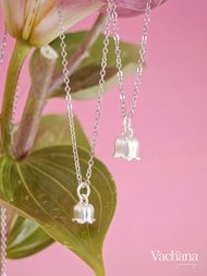 Vachana - Sterling Silver Lily of the Valley Pendant Necklace
