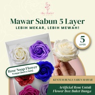 MAWAR Rose Soap Flower Premium 5 Layer 6cm x 7cm - Artificial Rose Soap Flower Buds for Flower Box F