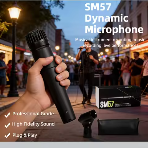 Studio Grade SM57 Dynamic Microphone Cardioid Unidirectional Instrument Mic For BBOX Vocal Snare Dru