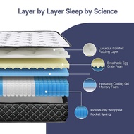 COSOVA 8.8 Inch Memory Foam Independent Spring Mattress Medium Firm