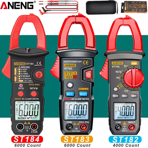ANENG ST183/182/184 4000/6000 Count Digital Clamp Meter AC Current Multimeter Ammeter Voltage Tester