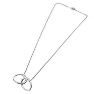 【รับคะแนนสะสม 5 เท่า】สภาพดีเยี่ยม▲TIFFANY & Co. Elsa Peretti Double Loop SV925 สร้อยคอ จี้ เงิน สำหร