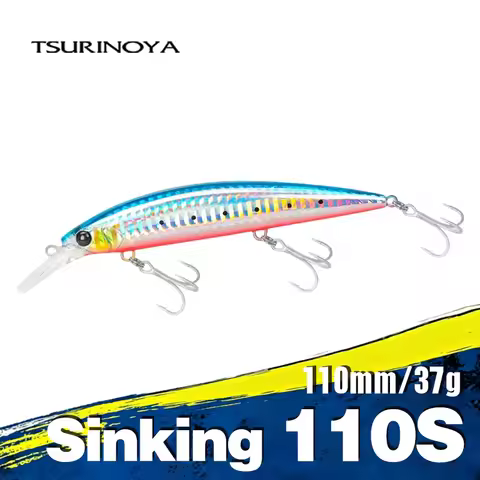 TSURINOYA 110mm 37g Sinking Minnow Max 80m Long Casting Fishing Lures Sea Fishing Artificial Hard Ba