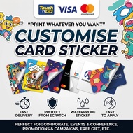 50/100 PCS Custom Make Touch n Go Card Sticker Film Cover for TNG / MASTER / VISA / CREDIT/ DEBIT CA