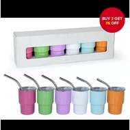 1pc Sublimation Mini Cold to 2oz Small Wine Glass Stainless Steel Thermos Cup Single Double Layer St