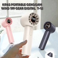 Mini Turbo Fan Handheld Led Display Handheld Fan T-12 Portable 199 Speed