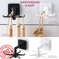 GANTUNGAN HOOK PUTAR 6 KAIT 360 DERAJAT PUTAR / GANTUNGAN DAPUR SERBAGUNA / GANTUNGAN TEMPEL BAJU