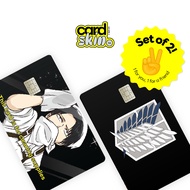 (2pc) Levi Cleaning AoT Attack on Titan EZ-link Credit Card Sticker - Bank ATM Ezlink Original Meme