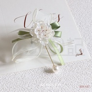 [Small Fresh Wedding Placket Flower] Groom Bride Wedding Corsage Groomsmen Bridesmaid Wrist Flower S