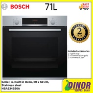 BOSCH HBA534BS0A Series 4 With 7 Cooking Functions Built-in Oven 71L