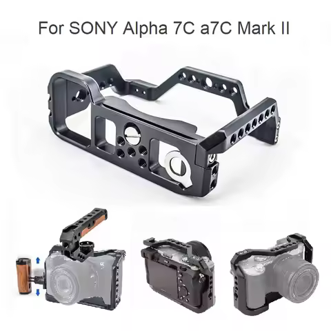 Professional A7C Camera Cage for SONY Alpha 7C a7C ILCE-7C A7C Mark II,Aluminum Alloy Protective Fra