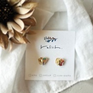 【再販】鮮豔 有田燒 黃水晶 金繼 耳環 耳夾 無耳洞耳夾 天然石 簡約 小巧 精緻 傳統工藝 陶瓷 器皿 陶片 禮物