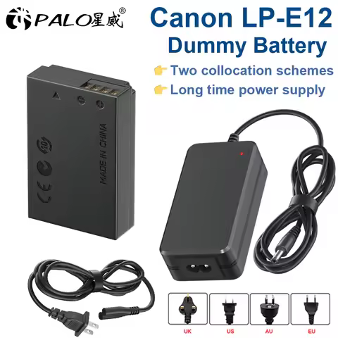 LP-E12 LPE12 Dummy Battery DR E12 DC Coupler PD USB-C Convertor for Canon EOS M50 Mark II, M50 M100 