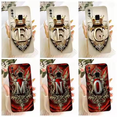 For Vivo Y95 V1807 Case For Vivo Y91 Cover Luxury A-Z Letters 2D Painted Silicone Casing For VivoY91