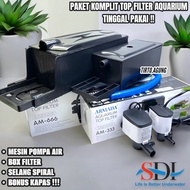 TOP FILTER AQUARIUM FULSET + COTTON ARMADA AM 666 LARGE MEDIUM777 333 650 READY TO USE