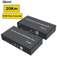 20km HDMI USB KVM Fiber Extender Over SC Fiber Cable TCP/IP Audio Video Transmitter and Receiver for