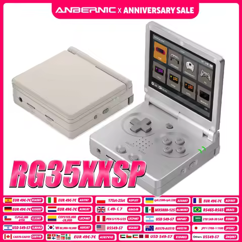 ANBERNIC RG35XXSP 3.5'' IPS Screen Flip Handheld Console Linux System HDMI-compatible TV Output 64G 